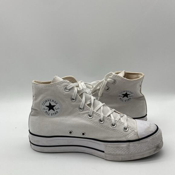 Womens Size 10 Converse Chuck Taylor All Star Platform Lift High Top White Shoes - Picture 4 of 6